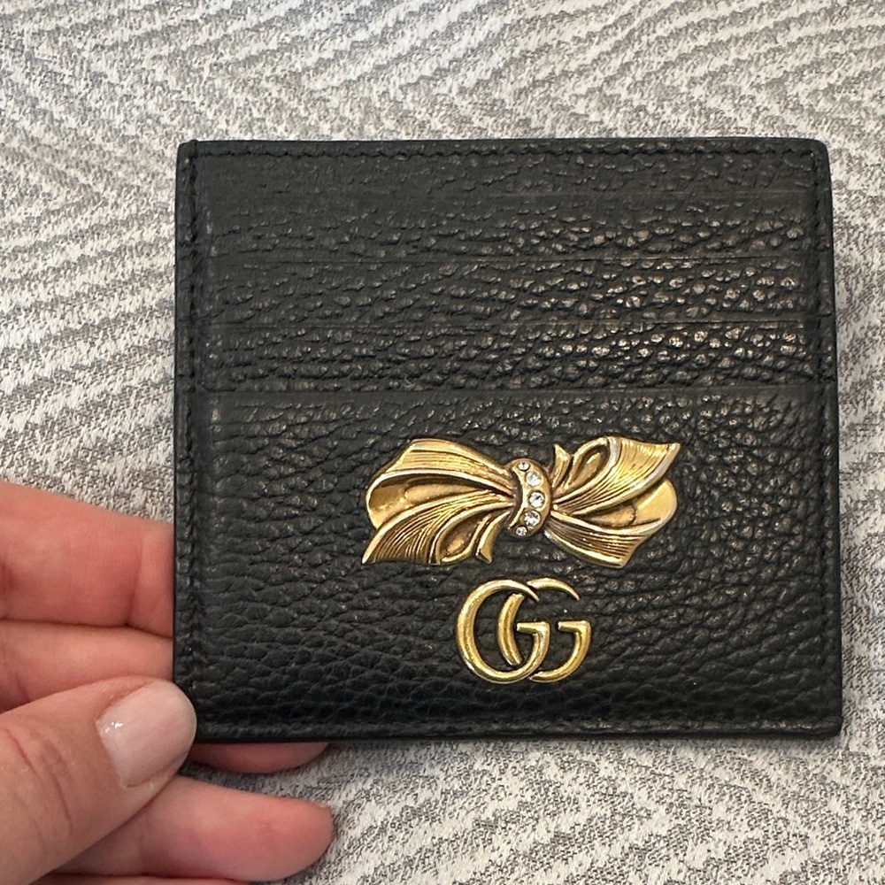 Gucci Black Wallet with Gold GG Logo